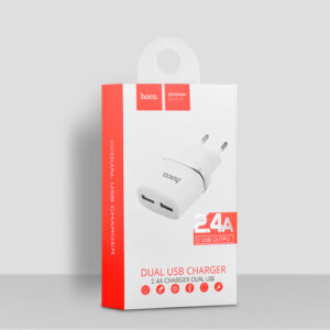 Hoco C12 Dual USB Adapter, weiß